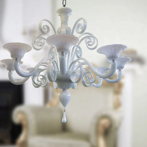 Lustre classique - ASTRO - BOTTEGA VENEZIANA - en verre de Murano / 8 ampoules / professionnel