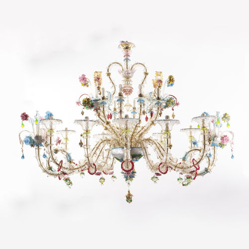 Lustre classique - DANDOLO - BOTTEGA VENEZIANA - en verre soufflé / en verre de Murano / 12 ampoules