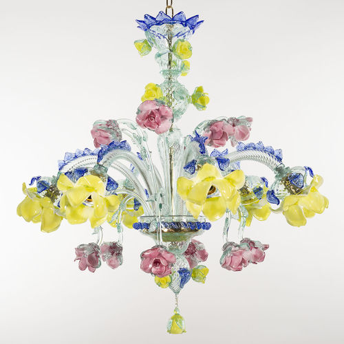 Lustre classique - NARCISO - BOTTEGA VENEZIANA - en verre soufflé / en verre de Murano / 6 ampoules