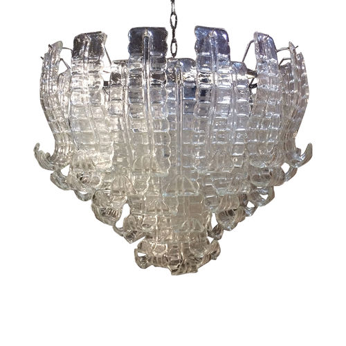 Lustre de style Art Déco - FELCI - BOTTEGA VENEZIANA - en verre soufflé / en verre de Murano / 8 ampoules