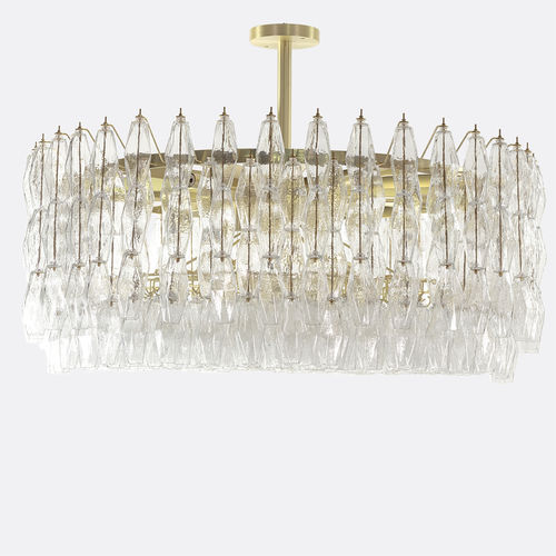Lustre Art Déco - Poliedri Cr - BOTTEGA VENEZIANA - en cristal / 12 ampoules / professionnel