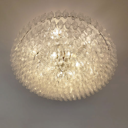 Lustre vintage - Poliedri cristallo - BOTTEGA VENEZIANA - en cristal / en verre de Murano / 12 ampoules