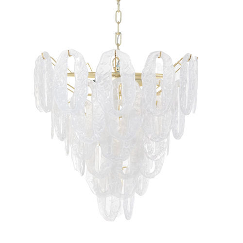 Lustre vintage - ICE - BOTTEGA VENEZIANA - en laiton / en verre de Murano / 5 ampoules