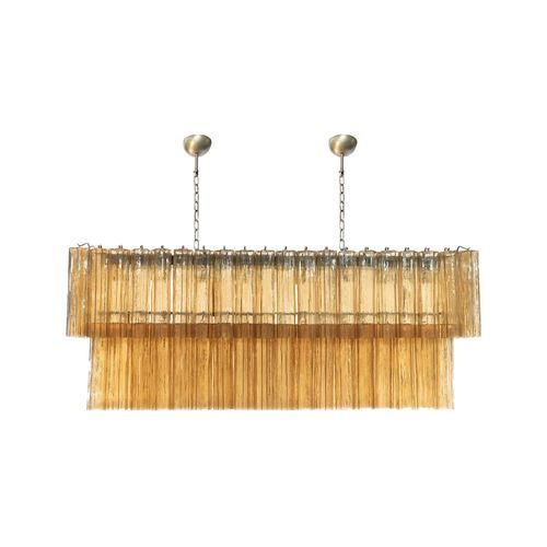 Lustre vintage - MELBA BROWN HORIZON - BOTTEGA VENEZIANA - en verre de Murano / professionnel / rectangulaire