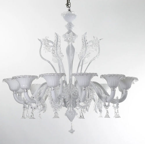 Lustre de style - ALGIEBA - BOTTEGA VENEZIANA - en chrome / en cristal / en verre de Murano