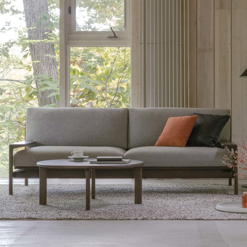 Canapé contemporain - YUKAR - CondeHouse - en tissu / en cuir / avec accoudoirs