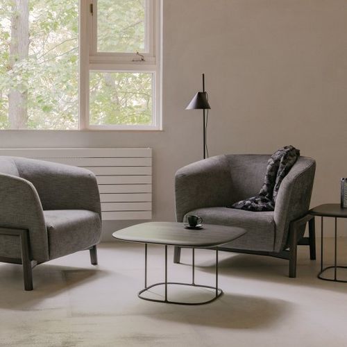 Fauteuil contemporain - TEN Living - CondeHouse - en tissu / en cuir / en noyer