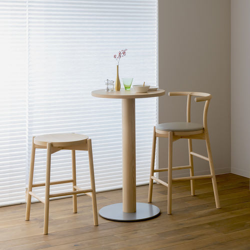 Table mange-debout contemporaine - KOTAN  - CondeHouse - en frêne / en linoléum / avec piètement en métal