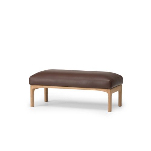 Ottoman contemporain - YUKAR Living - CondeHouse - en tissu / en cuir / en chêne