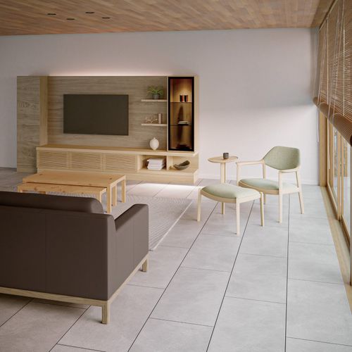 Fauteuil contemporain - WING LUX - CondeHouse - en tissu / en cuir / en chêne
