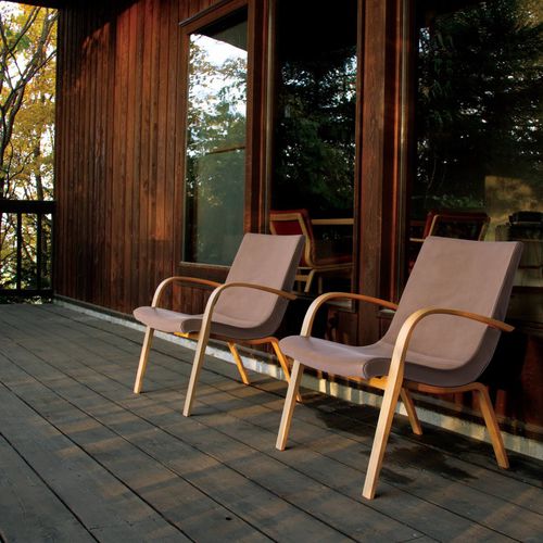 Fauteuil contemporain - LINUS Living - CondeHouse - en tissu / en cuir / en bois