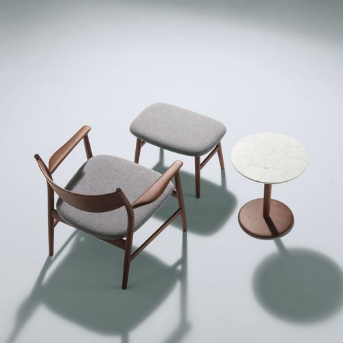 Fauteuil contemporain - KAMUY - CondeHouse - en tissu / en cuir / en chêne