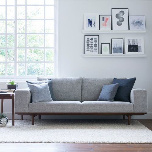 Canapé contemporain - WING LUX 230 - CondeHouse - en tissu / en cuir / gris
