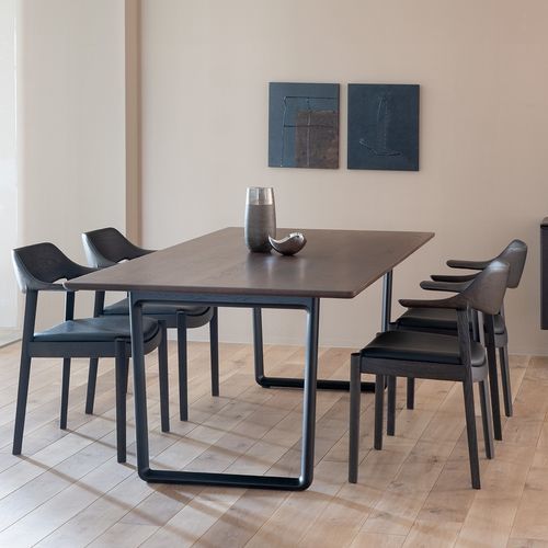 Table à manger contemporaine - SL - CondeHouse - en chêne / en noyer / avec piètement en chêne