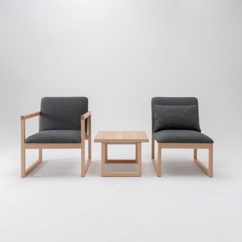 Chauffeuse contemporaine - JINGU - CondeHouse - en tissu / en cuir / en frêne