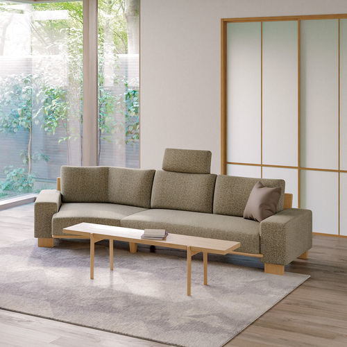 Canapé contemporain - RS - CondeHouse - en tissu / en cuir / avec accoudoirs