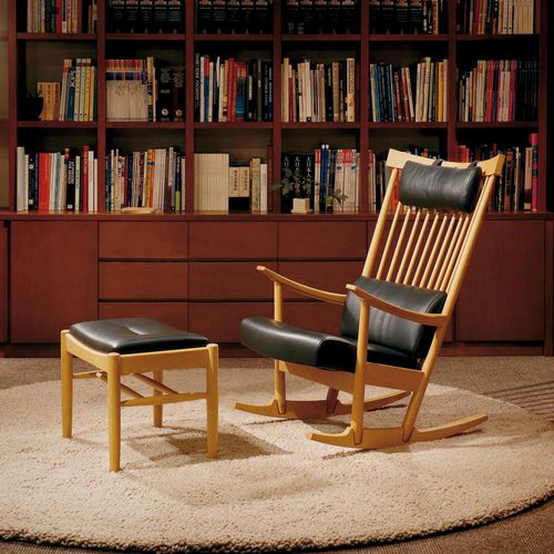 Repose-pied contemporain - RIKI ROCKER - CondeHouse - en tissu / en cuir