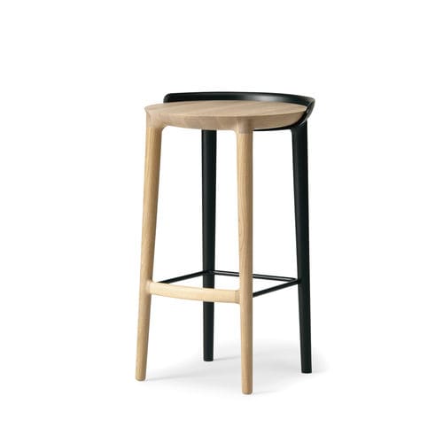 Tabouret de bar contemporain - CRUST - CondeHouse - en chêne / en bois massif / avec piètement en chêne