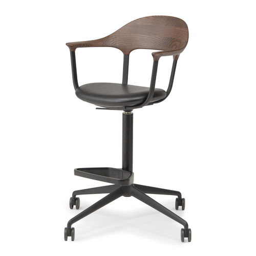 Chaise de bureau contemporaine - FOUR  - CondeHouse - d'intérieur / en cuir / en bois