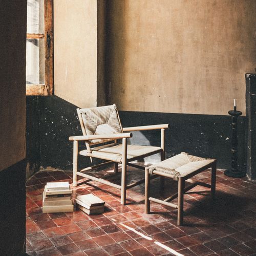 Fauteuil contemporain - BERGIERIO - Midi - en paille / en chêne / bergère