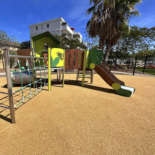 Revêtement de sol en liège - RÉSINEO® ECOFLEX - RESINEO - pour extérieur / pour aire de jeux / autres formats