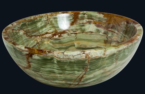 Vasque à poser - GREEN ONYX - INDIA STONE EXPORT - en composite / simple / ronde
