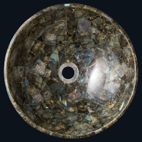 Vasque à poser - LABRADORITE VESSEL - INDIA STONE EXPORT - en composite / simple / ronde