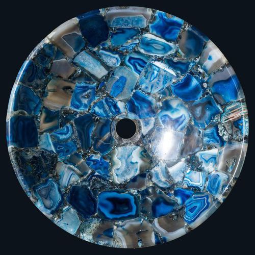 Vasque à poser - BLUE AGATE - INDIA STONE EXPORT - simple / ronde / professionnelle