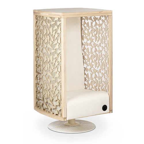 Fauteuil contemporain - SSHHH 8 - EVAVAARA DESIGN - en frêne / en verre bombé / tapissé