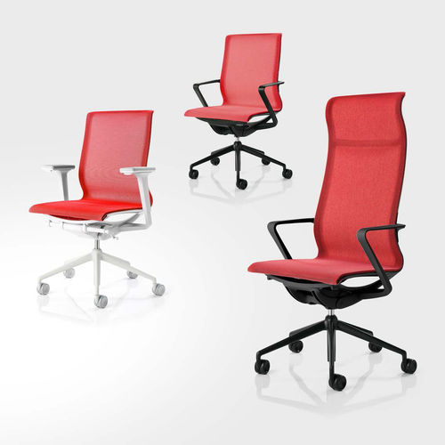 Chaise de bureau contemporaine - YOUNIQUE - REXSITT - d'intérieur / en résille / avec piètement en aluminium peint