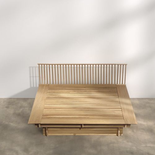Lit double - Ole - LITOOC - contemporain / avec tête de lit / avec base de rangement