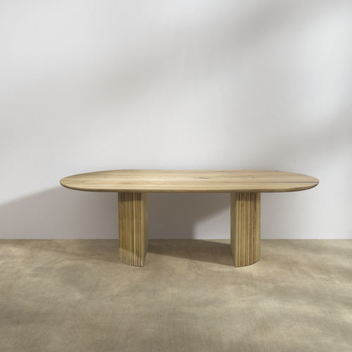 Table à manger contemporaine - Mattis - LITOOC - en chêne / avec piètement en chêne / ovale