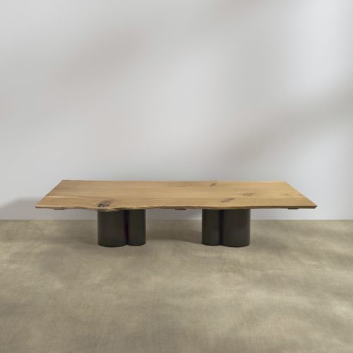 Table à manger contemporaine - Liah Slab - LITOOC - en bois massif / avec piètement en acier / rectangulaire