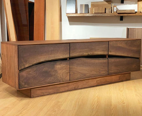 Buffet contemporain - Enzo - LITOOC - en noyer / en résine / sur mesure