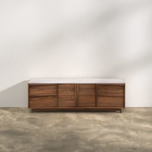 Meuble TV contemporain - Robin - LITOOC - avec tiroirs / sur mesure / 2 portes