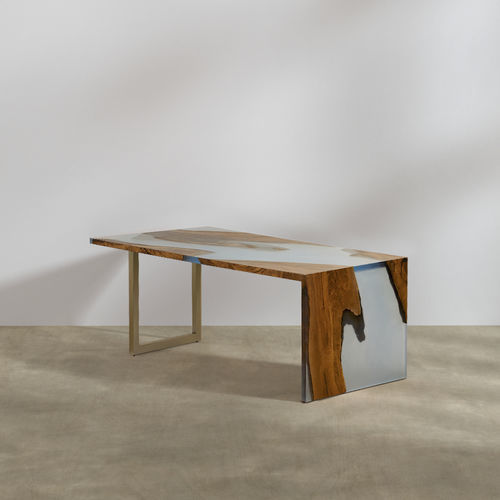 Table contemporaine - Ava River - LITOOC - en frêne / avec piètement en acier / rectangulaire