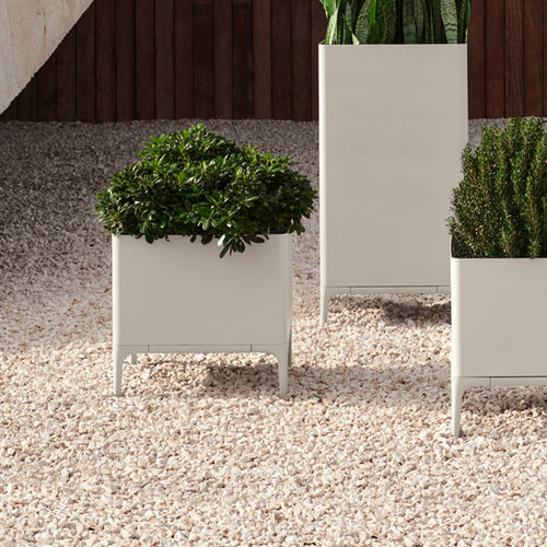 Pot de jardin en aluminium laqué - Xaloc - MOWEE - carré / résidentiel / professionnel