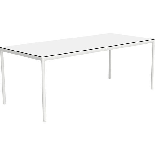 Table à manger contemporaine - Ribbons Cover Nature - MOWEE - en HPL / en Dekton® / avec piètement en aluminium laqué