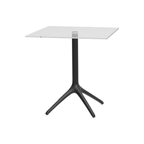 Table contemporaine - Uni Glass 73 - MOWEE - en verre trempé / avec piètement en aluminium laqué / ronde