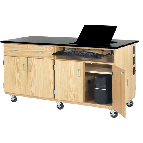 Bureau sur roulettes - 4544K - DIVERSIFIED WOODCRAFTS - contemporain / en chêne / en placage de bois