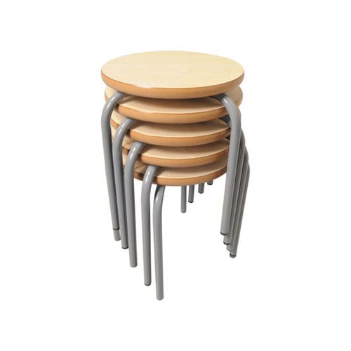 Tabouret contemporain - ambic educational - en MDF / avec piètement en acier / empilable