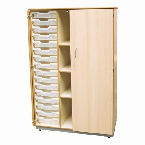 Armoire de classement haute - ambic educational - MDF / avec porte battante / à tiroirs