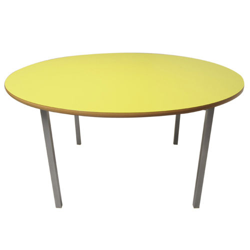 Table d'enseignement contemporaine - EXTRA SMALL - ambic educational - en MDF stratifié / avec piètement en acier / circulaire