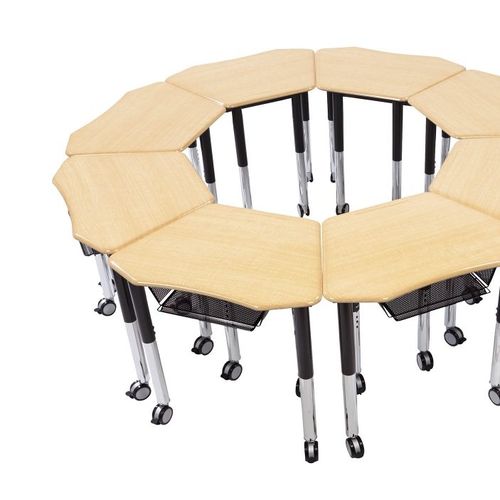 Table d'enseignement contemporaine - PETAL DESK SERIES  - Academia furnitures industries - en acier / en stratifié haute pression / avec piètement en acier