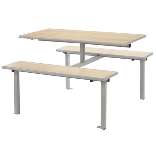 Ensemble table et bancs contemporain - CAN-WOODMID - metalliform - en bois / d'intérieur / pour école