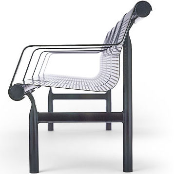 Banc public contemporain - TORO  - hille - en acier / pour hôpital