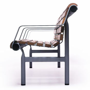 Banc public en iroko - WOODRO  - hille - en acier