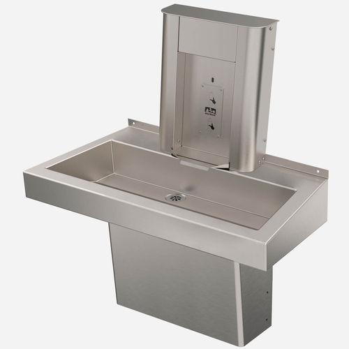 Lave-mains mural - MD-DSW130 - murdock - rectangulaire / en acier inoxydable