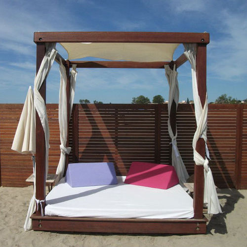 Gazebo en teck - VIP MILLESIM - Beach Concept - toit en toile / structure en bois / professionnel
