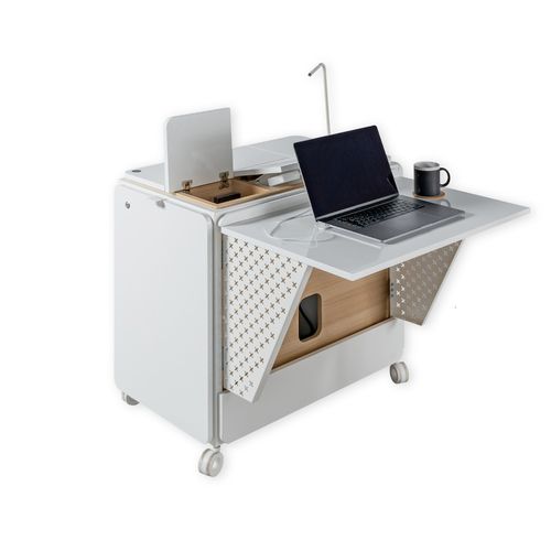 Bureau contemporain - THE PERFORMER - Sobocan - en chêne / aggloméré / en métal